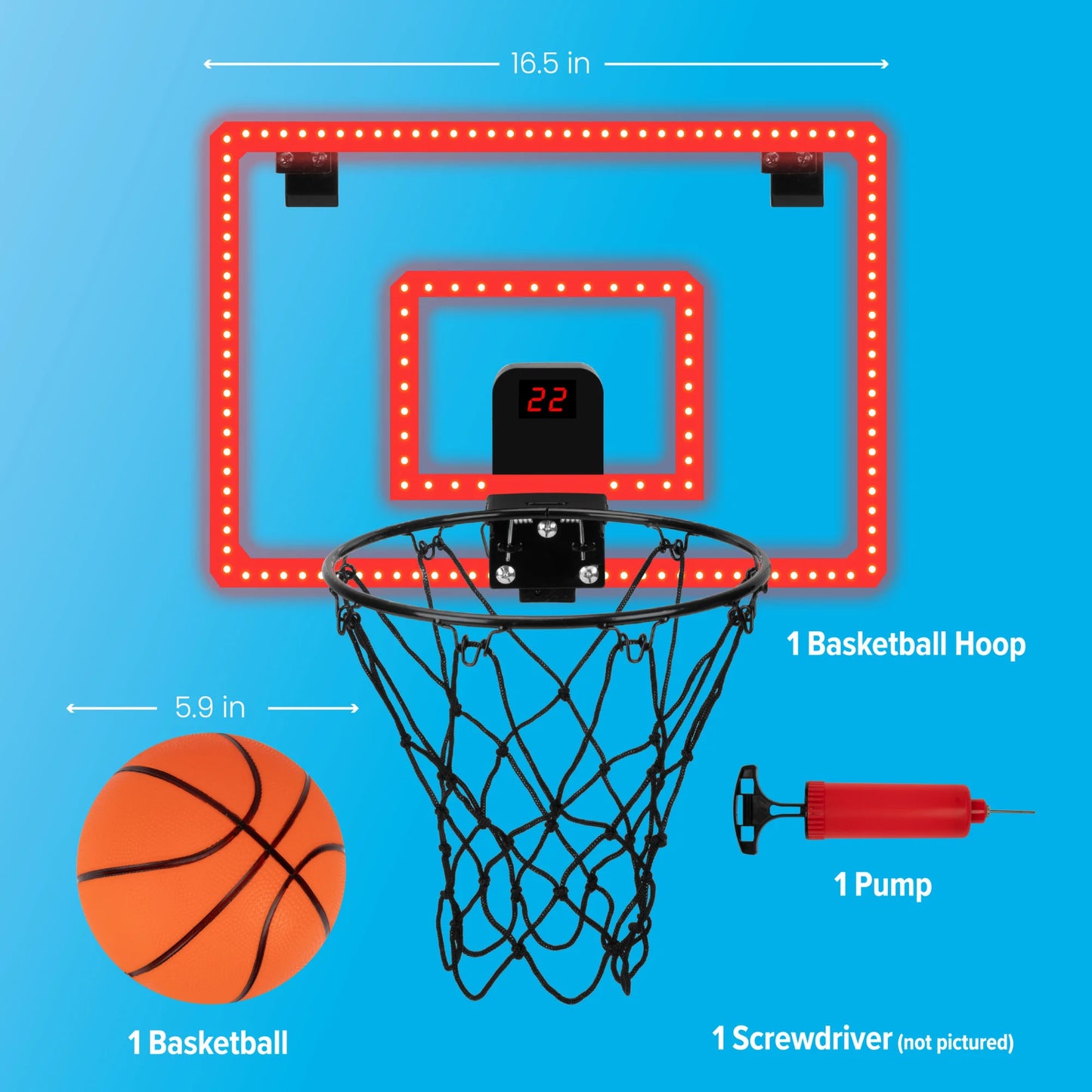 Over-The-Door Basketball Hoop, Indoor Sports Game, Battery-Powered, for All Ages, by