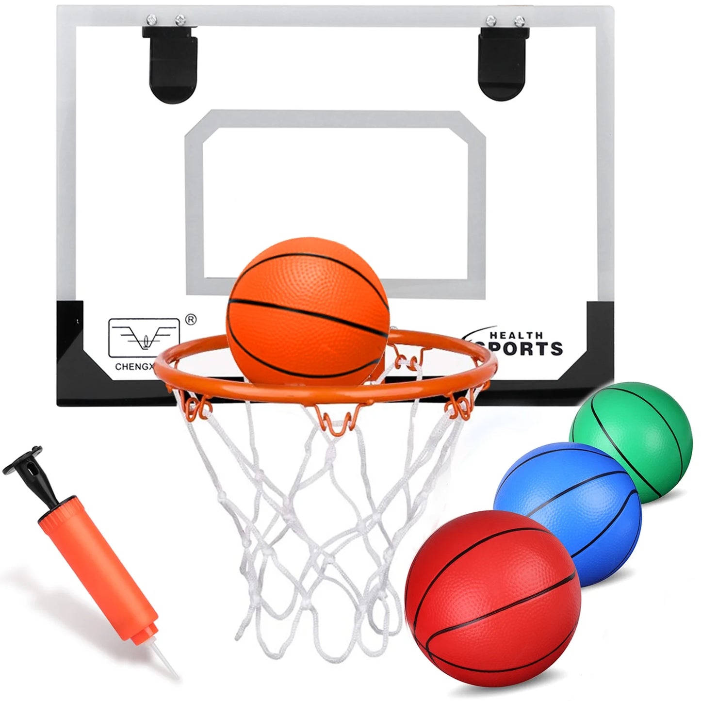 Mini Basketball Hoop for Kids Adults, over the Door Basketball Hoop with 4 Replacement Balls, Indoor Pro Basketball Hoop