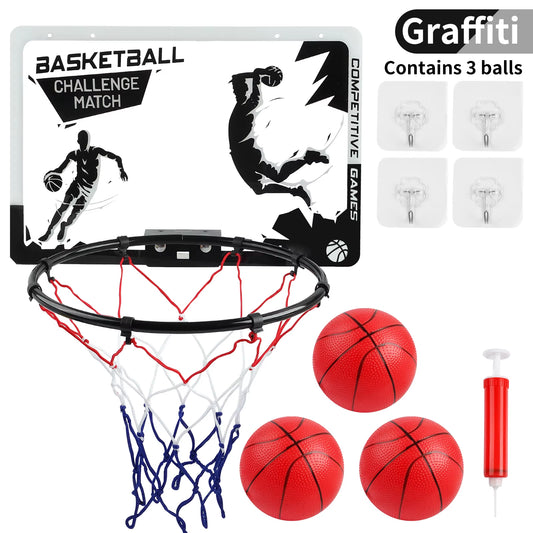 Metal Basketball Rim, Mini Basketball Hoop, Indoor Basketball Backboard for Boys/Girls, Christmas/Halloween/Thanksgiving/Easter