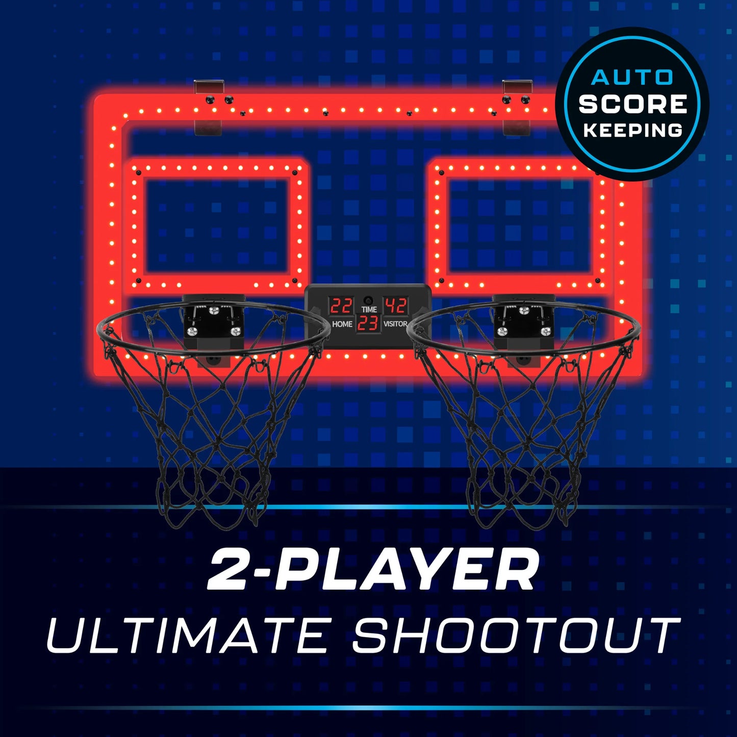Over-The-Door Basketball Dual Hoop, Indoor Sports Game, Plastic, for All Ages, by