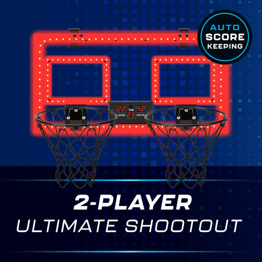 Over-The-Door Basketball Dual Hoop, Indoor Sports Game, Plastic, for All Ages, by