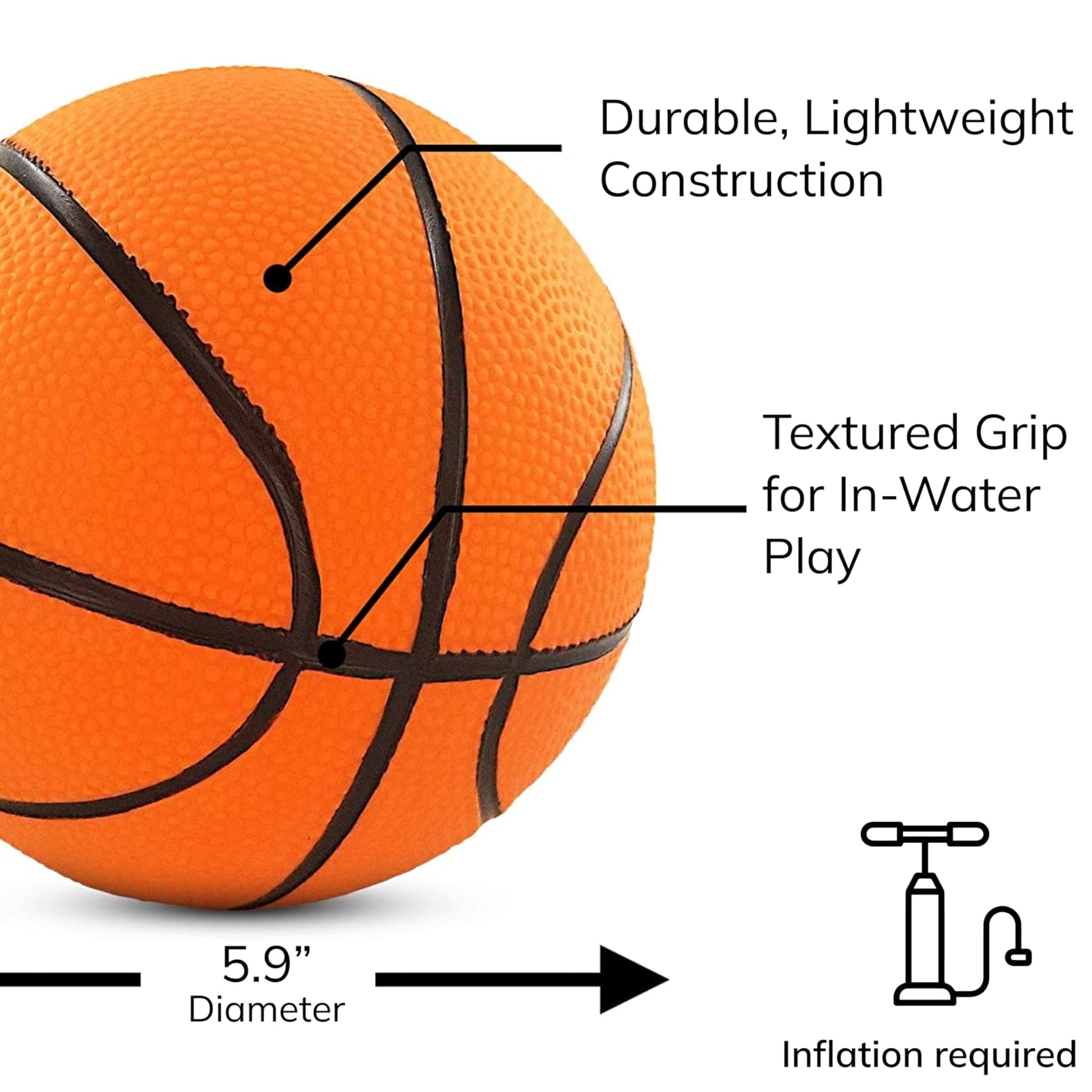 Swimming Pool Water Mini Basketballs 2 Pack | Compatible with Intex Floating Hoops Pool Basketball Game and Other Beach and Pool Games